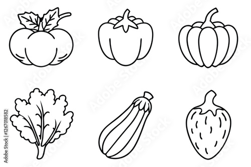 Vegetable Collection Explore Farm Fresh Picks Today Line Art