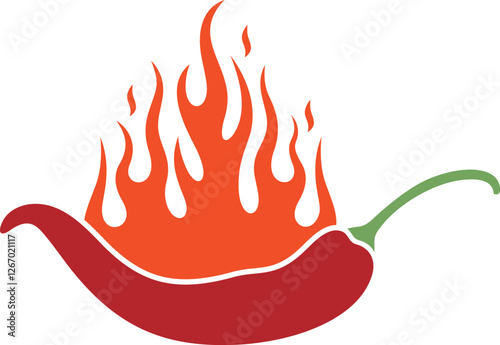 Chili pepper logo. Isolated chili pepper on white background