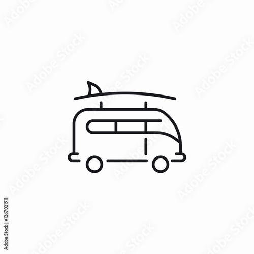 surf van icon sign vector