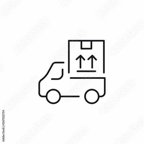 upright delivery package position icon sign vector