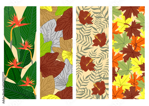 seamless pattern with autumn leaves. Vector Illustration digital file download for print, printable, wallpaper, background, decoration, art wall and many projects.