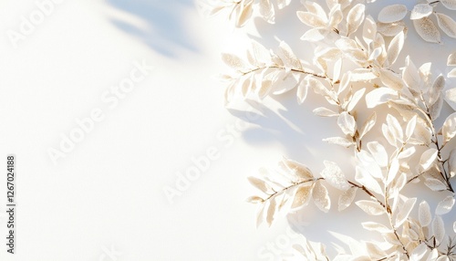 Wallpaper Mural White foliage background for product presentation or a greeting card Torontodigital.ca