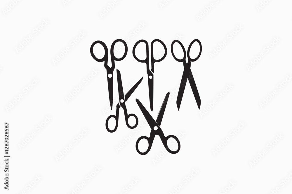A Scissors vector silhouette image made by adobe illustrator. A Scissors vector silhouette image made by adobe illustrator.