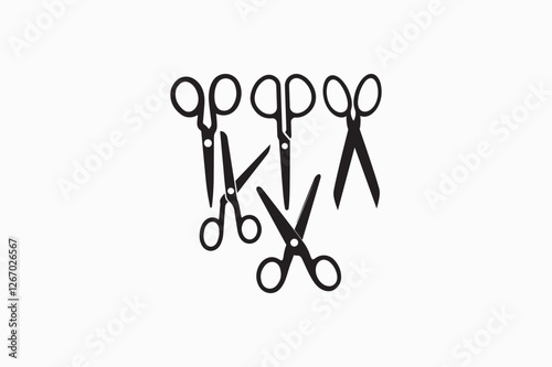 A Scissors vector silhouette image made by adobe illustrator.