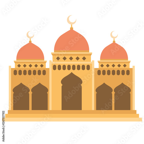 Mosque Orange Flat vector illustration