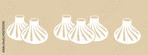 Khinkali logo. Isolated khinkali on white background