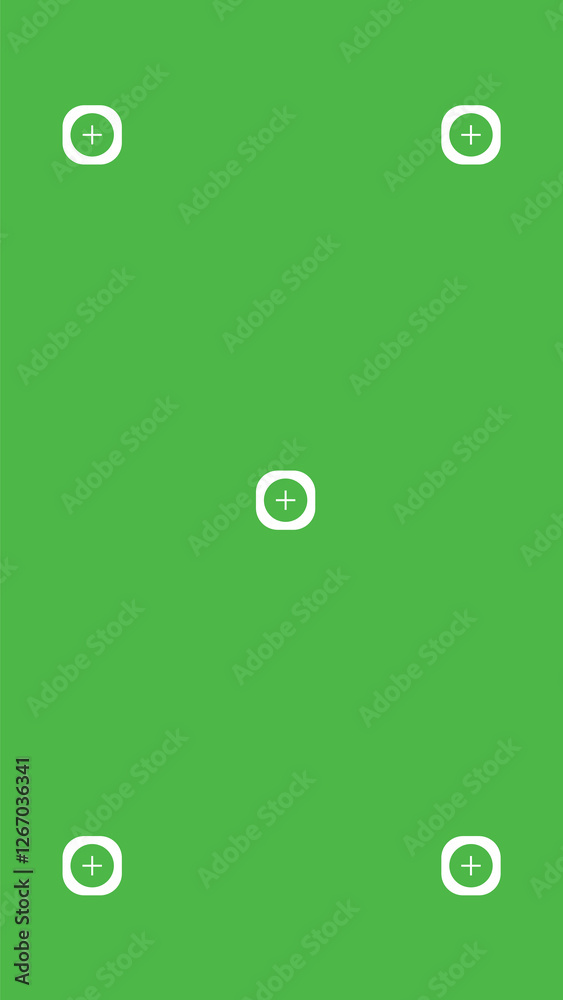 Green screen background, VFX motion tracking markers. Art design green screen backdrop template. Abstract concept video footage replacement tracking markers element.	