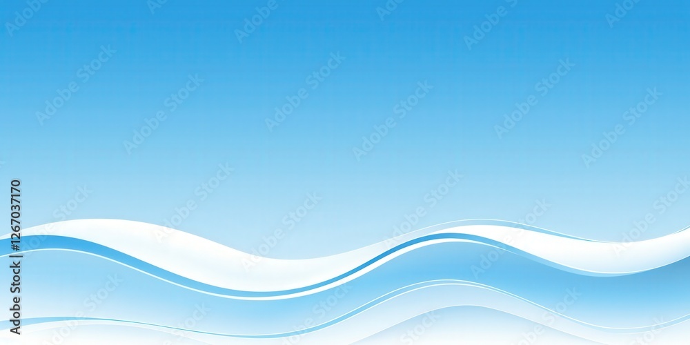Fototapeta premium Abstract blue gradient background with wavy lines, for designs and presentations