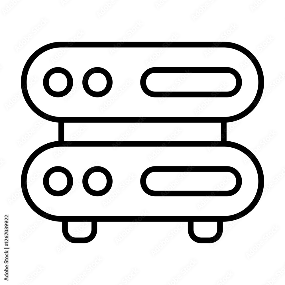 Storage Sarver Outline Icon Style Design Storage Sarver Outline Icon Style Design
