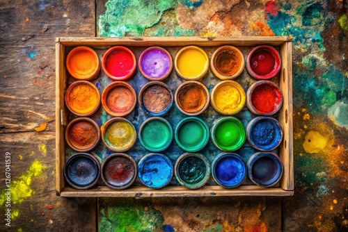 Drone captures breathtaking aerial view of a colorful artist's paint box.