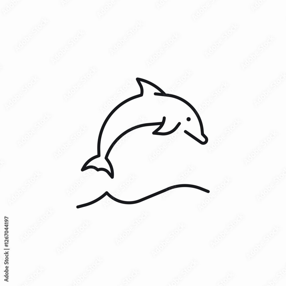 dolphin swim icon sign vector dolphin swim icon sign vector