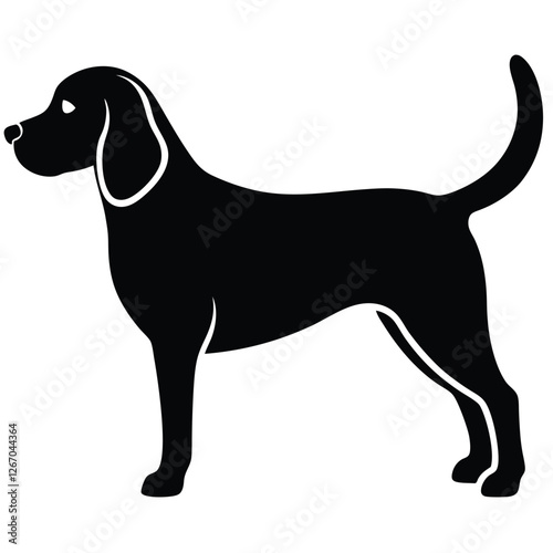 Stylish beagle dog silhouette icon for logos and branding in modern design