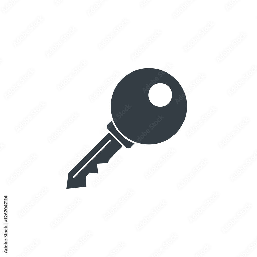 Key icon symbol vector illustration isolated on white background Key icon symbol vector illustration isolated on white background
