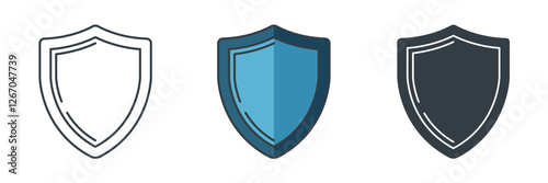 Shield icon symbol vector illustration isolated on white background Free Download Shield icon symbol vector illustration isolated on white background - GFXLoad