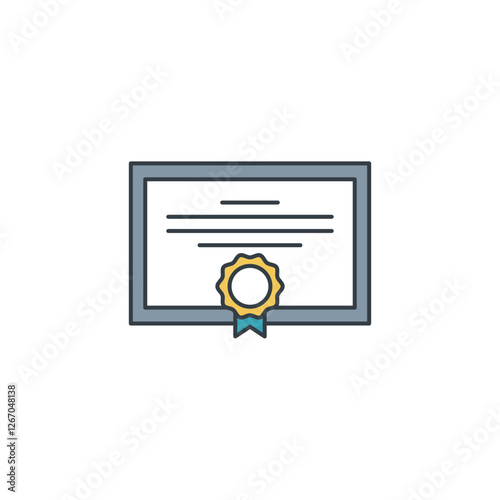 Certificate icon symbol vector illustration isolated on white background