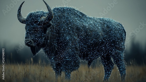 Majestic Bison in Digital Field photo