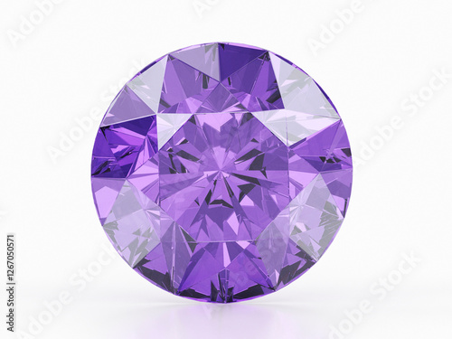 Purple Diamond Gemstone with high quality on a white background