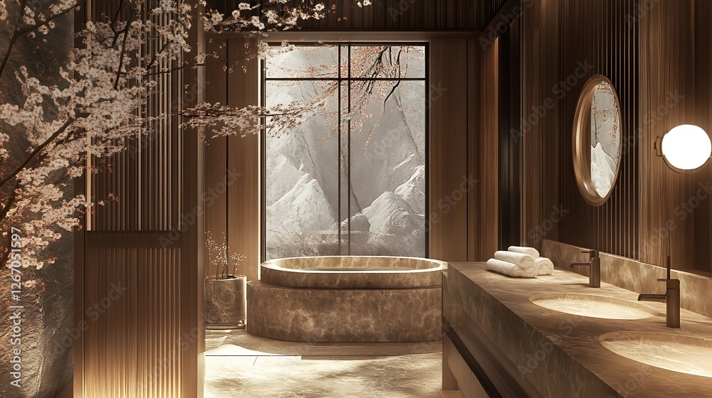 Serene Mountain View Spa Bathroom Design Serene Mountain View Spa Bathroom Design