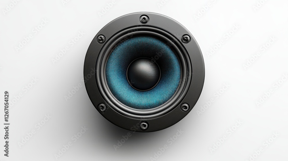 Fototapeta premium black woofer speaker isolated on transparent background