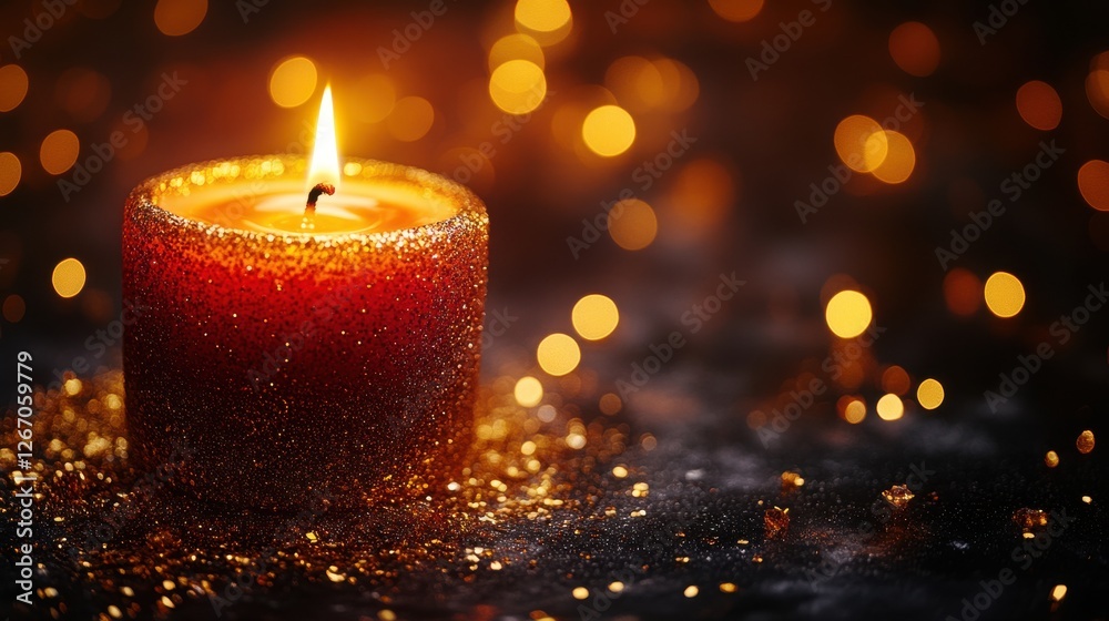 candle with golden bokeh background candle with golden bokeh background