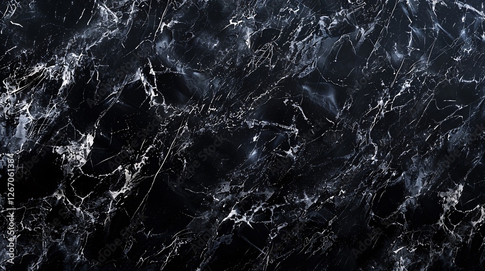 A black and white marble floor with a lot of cracks