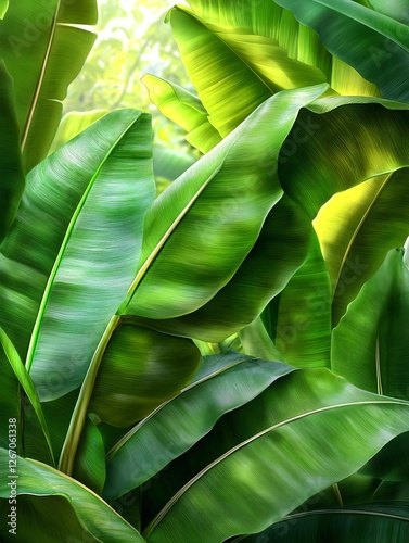 Lush Green Banana Leaves Tropical Background - Tropical/Jungle themes