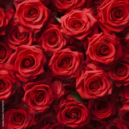 A bunch of red roses are in a bunch