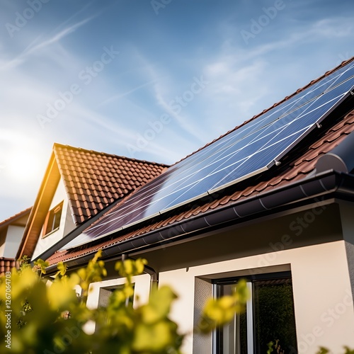 A house with a solar panel on the roof