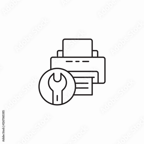 fix printer device icon sign vector
