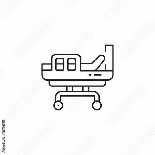 hospital bed icon sign vector