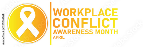 Workplace Conflict Awareness Month. April. Suitable for greeting card, poster and banner