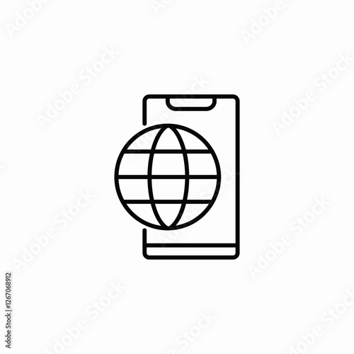 mobile internet icon sign vector