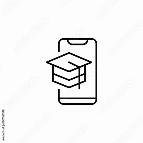 mobile student application icon sign vector