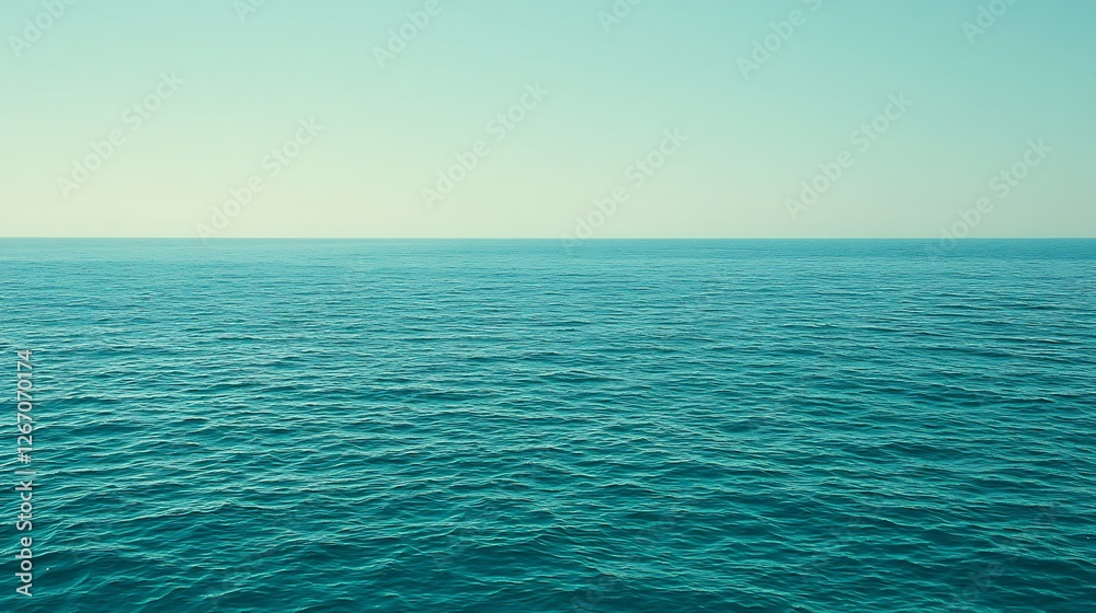 Obraz premium Serene Ocean Surface Under a Calm Sky