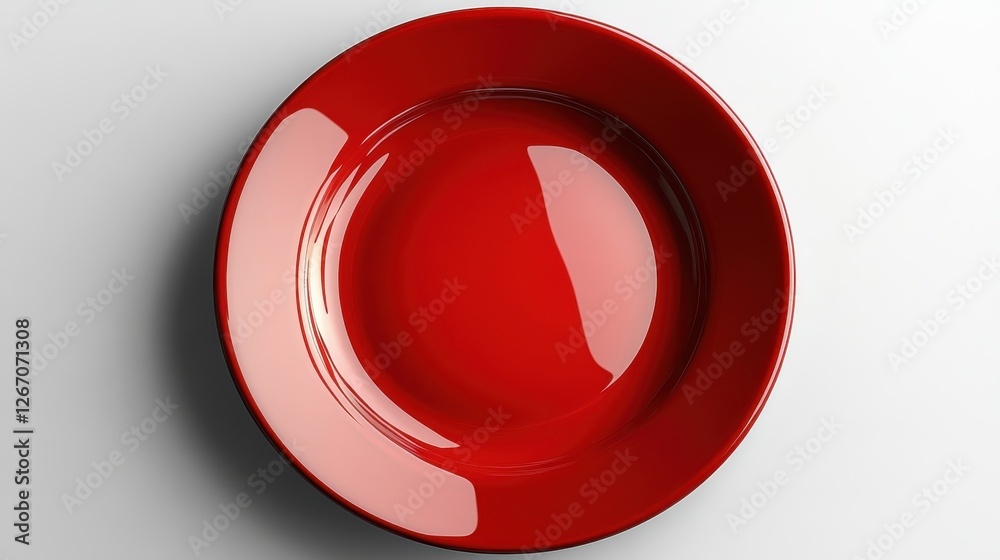 empty red plate isolated on transparent background empty red plate isolated on transparent background