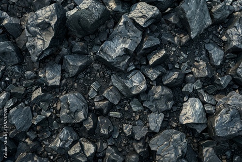 Wallpaper Mural Photo of Big pile of natural black coals. Detailed photo textured background Torontodigital.ca