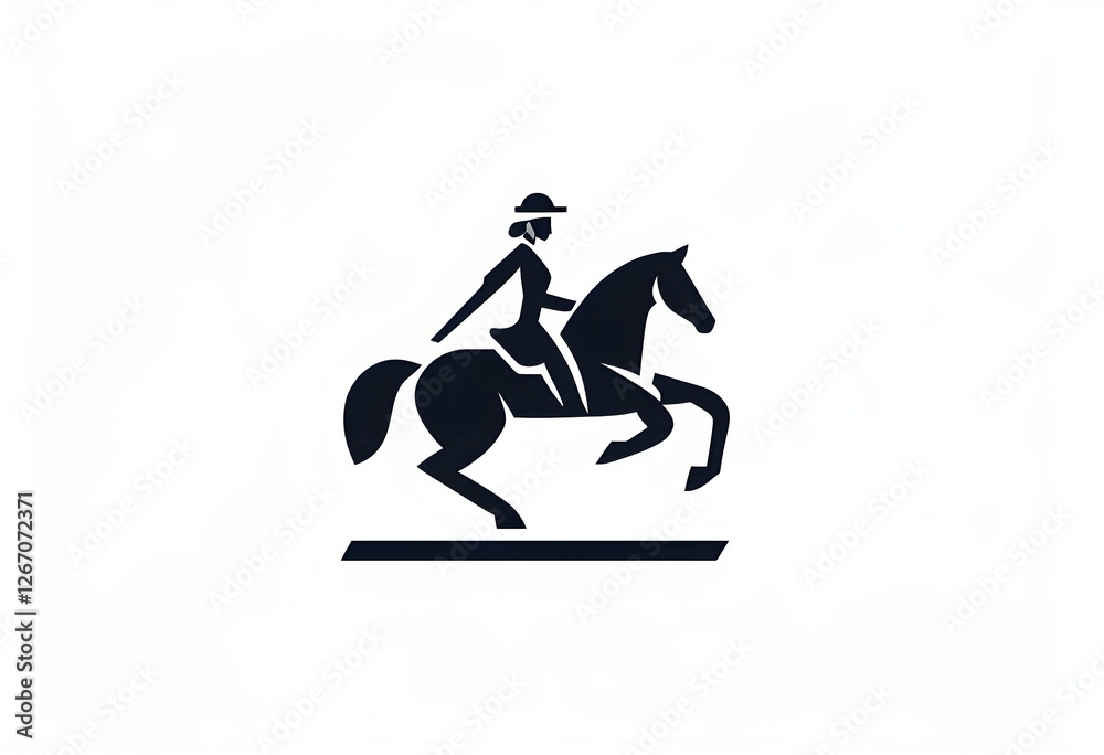 icon of an abstract equestrian on a clean background