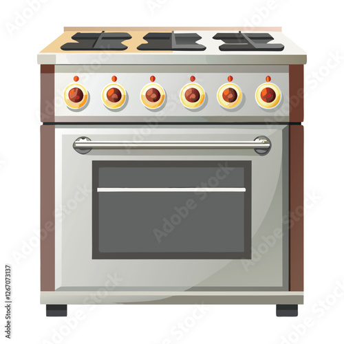 gas stove Modern gas stove, multi-function stove with oven vector illustration