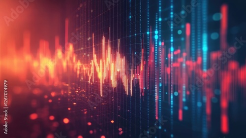 Wallpaper Mural A glowing abstract chart with upward growth and digital data, symbolizing business trends. Torontodigital.ca