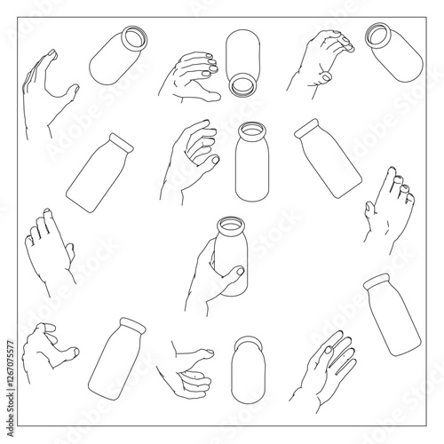 ボトルを持つ手のセット