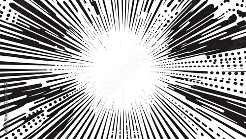 Speed lines burst background, radial design, motion effect