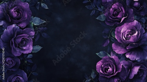 Fototapeta Naklejka Na Ścianę i Meble -  Midnight Bloom: A Darkly Romantic Floral Composition