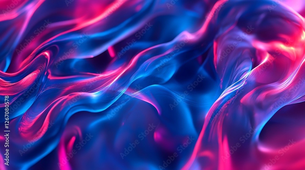 Abstract Blue and Pink Swirling Light Waves Abstract Blue and Pink Swirling Light Waves