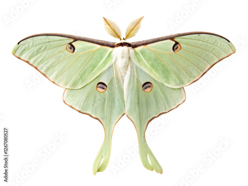 Captivating Green Luna Moth with Unique Patterns on Delicate Wings