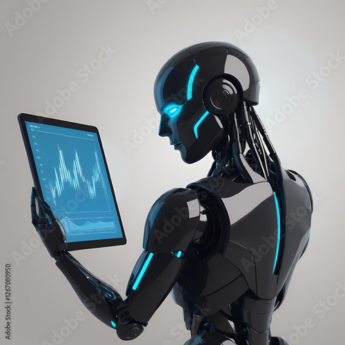 Futuristic Android Analyzing Digital Data