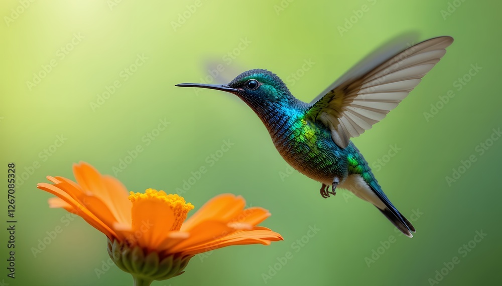 Fototapeta premium hummingbird and flower