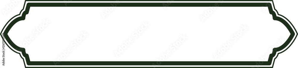 Islamic Banner Label Outline Islamic Banner Label Outline