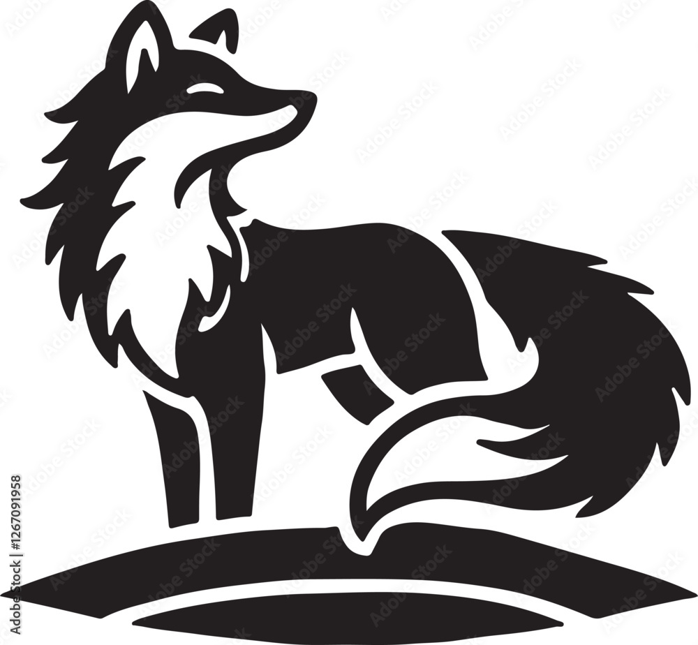 Fototapeta premium Fox vector silhouette , Silhouettes-Fox-2