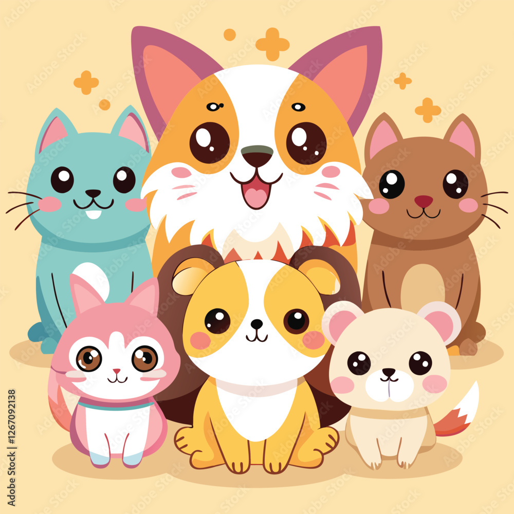 Naklejka premium set of funny animals