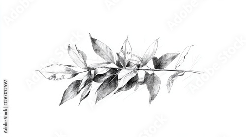 Wallpaper Mural Vector illustration of a branch with leaves perfect for botanical designs naturethemed artwork and ecofriendly projects Torontodigital.ca